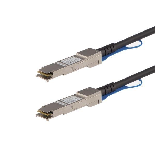 StarTech.com Cavo con attacco diretto QSFP+ da 50cm - Juniper EX-QSFP-40GE-DAC50CM - Cavo applicazione diretta 40GBase - QSFP+ serrato a QSFP+ serrato - 50 cm - biassiale - SFF-8436 - passivo - nero