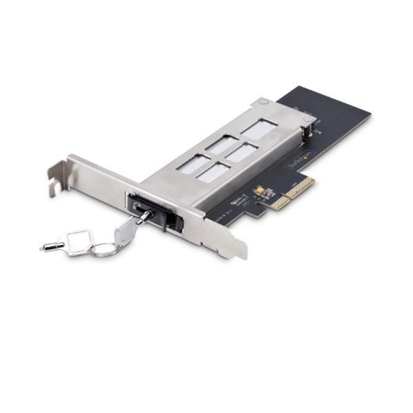 StarTech.com Rack rimovibile per SSD M.2 NVMe a PCIe x4 / Backplane mobile per slot di espansione PCI Express, Installazione senza attrezzi, Alloggiamento PCIe 4.0/3.0 Hot-Swap, Blocco a chiave, PCIe, M.2, PCIe 4.0, Nero, Argento, PC, 10000 h