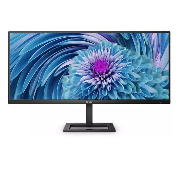 Philips E-line 346E2LAE - Monitor a LED - 34" - 3440 x 1440 WQHD @ 100 Hz - VA - 300 cd/m² - 4000:1 - 1 ms - HDMI, DisplayPort, USB-C - altoparlanti - nero