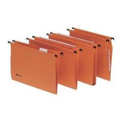 KING MEC SIGNALETIC CARTELLE SOSPESE IN CARTONCINO DA CASSETTO INTERASSE 390MM FONDO A U COL. ARANCIO CONF 25 Pz.
