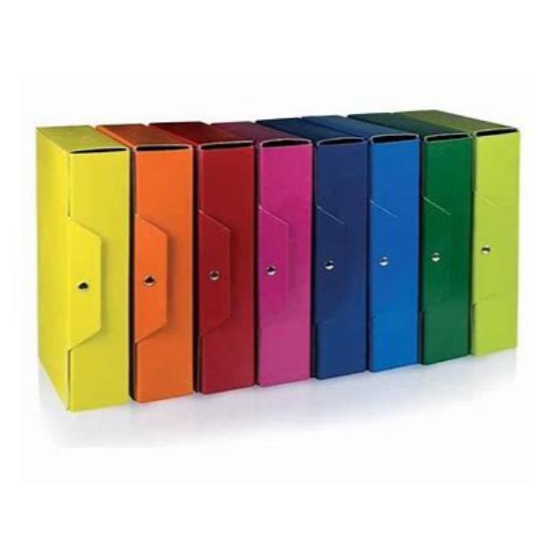 BREFIOCART CARTELLE PORTA PROGETTO IN PESSPAN 350X250X120 mm CON BOTTONE FUCSIA CONF 5 Pz.