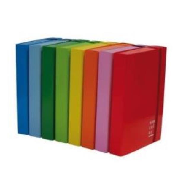 BREFIOCART NEW COLOR CARTELLE C/ELASTICO PIATTO IN CARTONCINO PLASTIFICATO 250X350MM A4 DORSO 5CM ROSSO