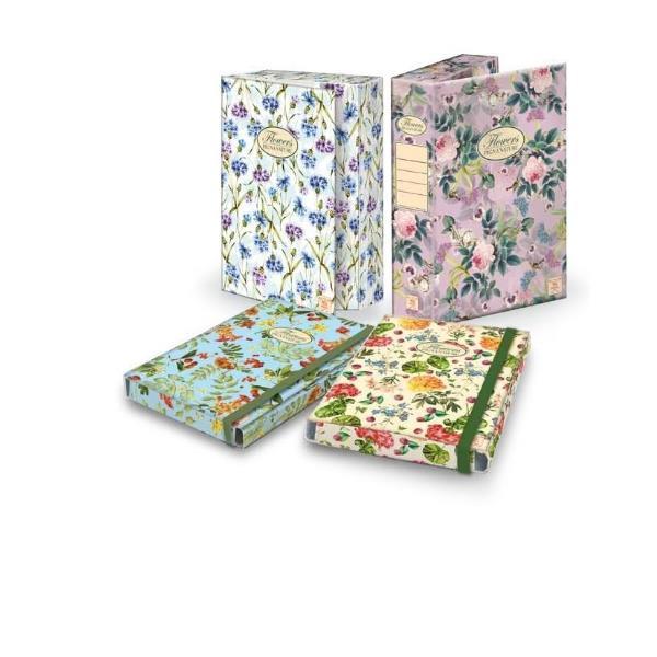 Cartella 3 lembi con elastico Nature Flowers - A4 - dorso 1,5cm - fantasie assortite - Pigna