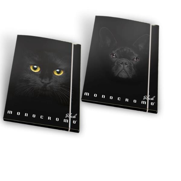 PIGNA Monocromo Black - Cartelletta a 3 lembi - larghezza dorsale 12 mm - per 260 x 355 mm - disponibile in colori assortiti