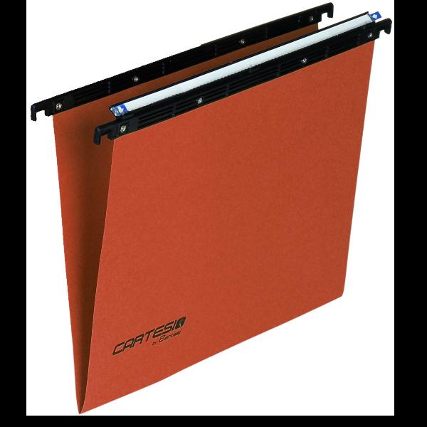 BERTESI CARTESIO CARTELLE SOSPESE PER CASSETTO IN CARTONCINO INTERASSE 330MM FONDO A V COL. ARANCIO CONF 50 Pz.