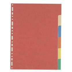 ELBA INTERCALARE IN CARTONCINO 160GR 210X297 mm FORATURA UNIVERSALE 6 TACCHE NEUTRE COLORI ASSORTITI CONF 20 PZ.