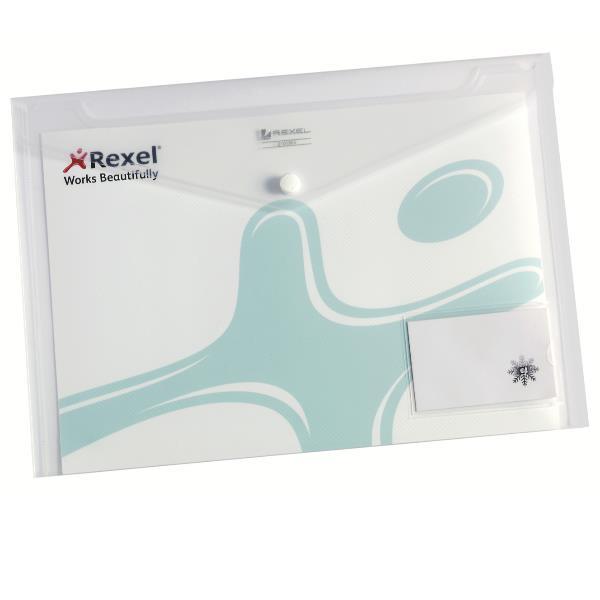 Rexel - Cartelletta portadocumenti - per A4 - capacità 100 fogli - trasparente (pacchetto di 5)
