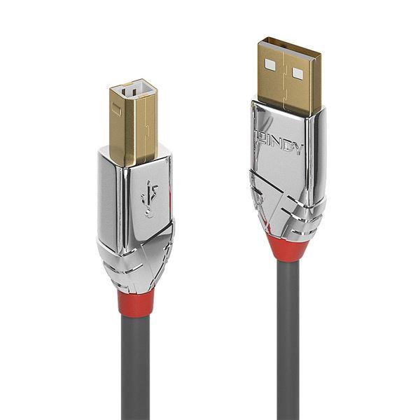 Lindy CROMO - Cavo USB - USB (M) a USB Tipo B (M) - USB 2.0 - 2 m - di forma rotonda - grigio