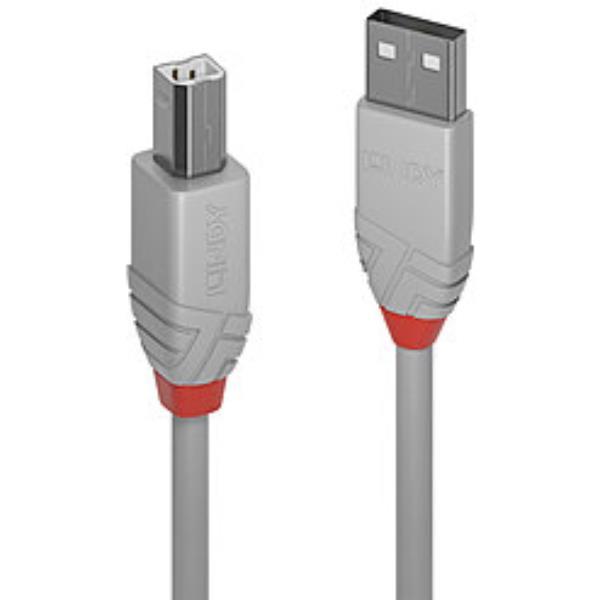 LINDY CAVO USB 2.0 A/B ANTHRA GRIGIO,0,5M