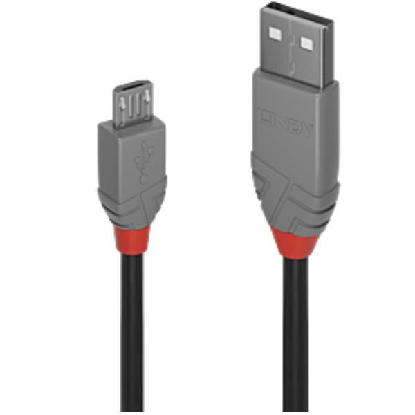 LINDY 5M USB 2.0 KABEL A / MICROB, ANTHRA