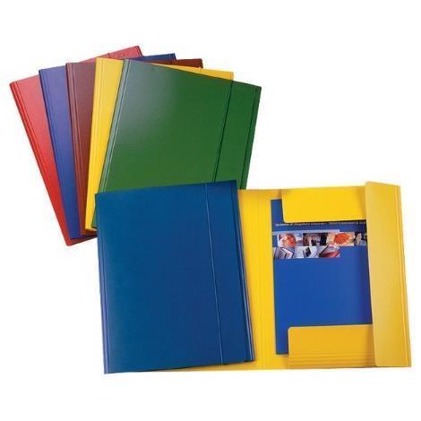 ESSELTE C42 CARTELLE 3 LEMBI C/ELASTICO IN PRESSPAN 350X250MM A4 COL. VERDE CONF 5 Pz.