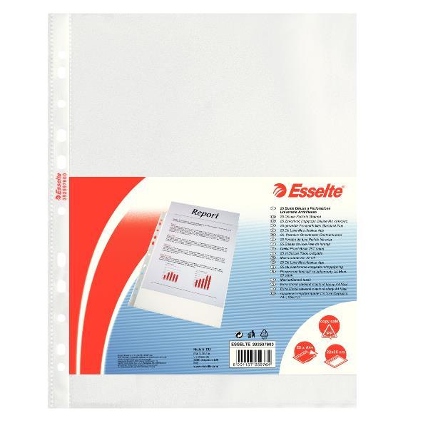 Esselte De Luxe - Busta trasparente - per 220 x 300 mm - trasparente (pacchetto di 25)