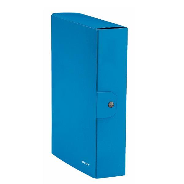 LEITZ WOW CARTELLA PORTA PROGETTI CON BOTTONE IN CARTONCINO PLASTIFICATO 350X250MM DORSO 8 CM AZZURRO