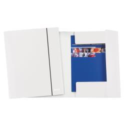 Leitz WOW - Cartelletta a 3 lembi - capacità 250 fogli - bianco metallizzato (pacchetto di 5)