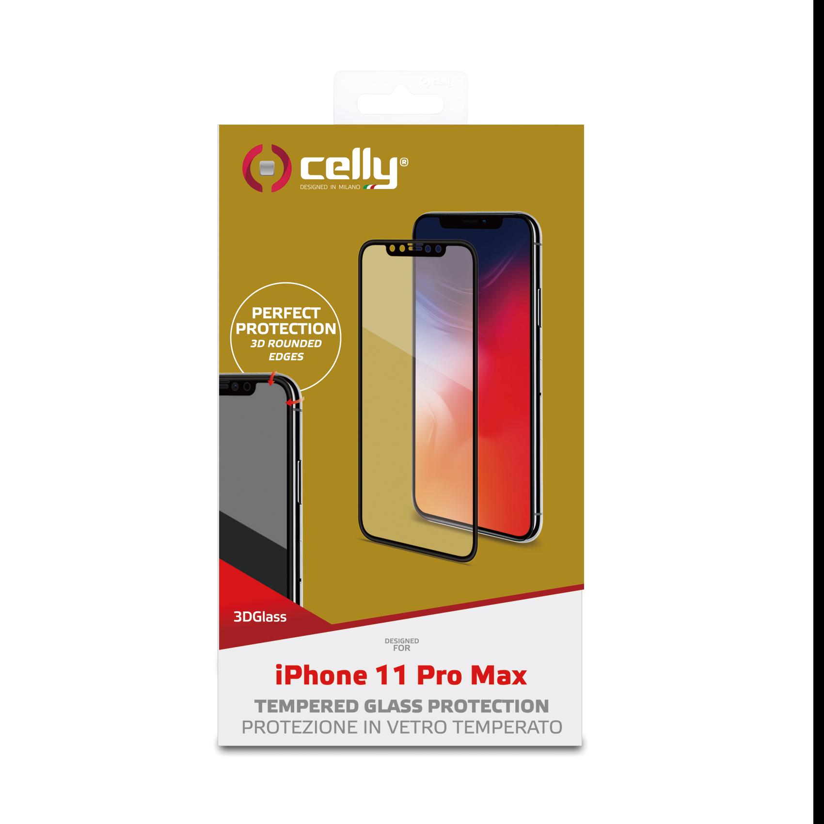 Celly 3DGLASS1002BK - Protezione per schermo per telefono cellulare - vetro - per Apple iPhone 11 Pro Max