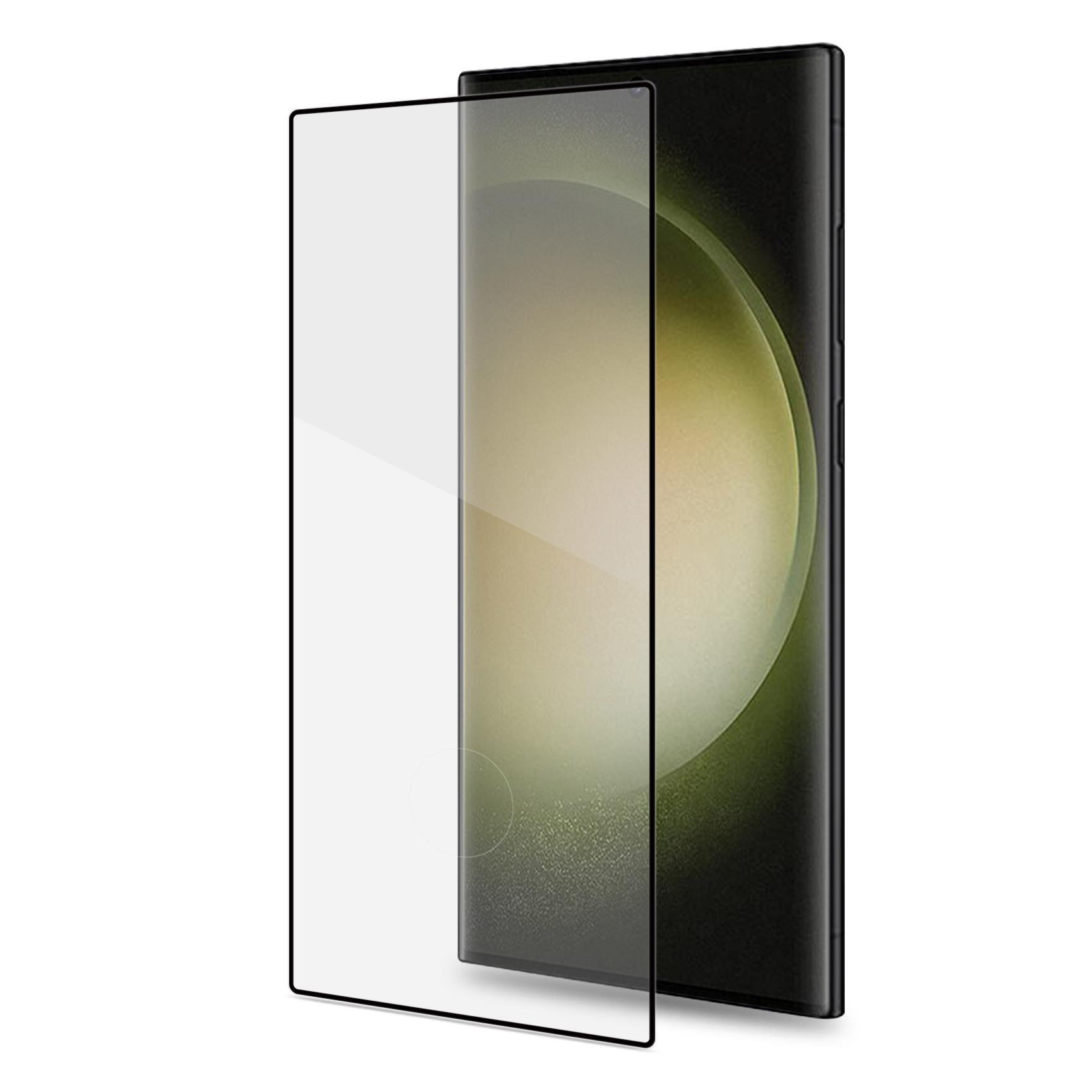 Celly - Protezione per schermo per telefono cellulare - 3D - vetro - colore telaio nero - per Samsung Galaxy S23 Ultra