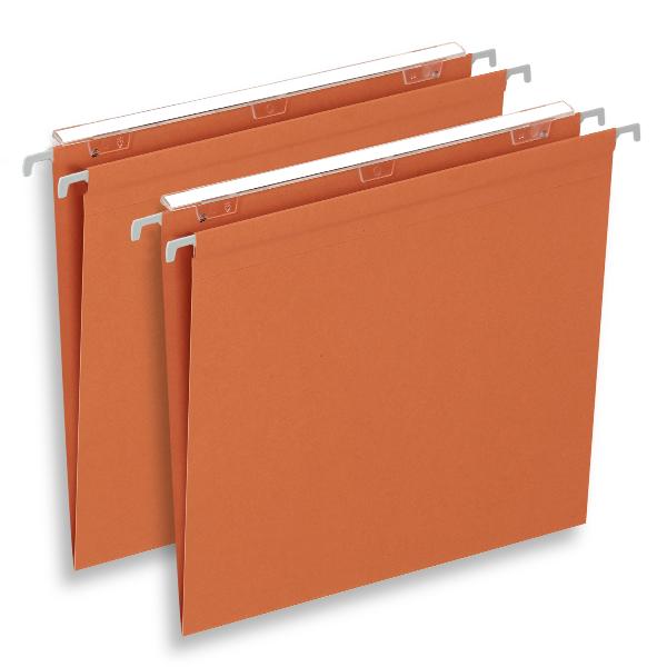 ELBA DEFI CARTELLE SOSPESE IN CARTONCINO PER CASSETTO INTERASSE 390MM FONDO A U ARANCIO CONF 25 Pz.