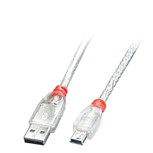 LINDY CAVO USB 2.0 A/MINI-B, TRASP. 1M