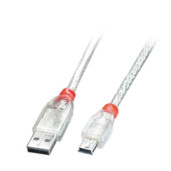LINDY CAVO USB 2.0 A/MINI-B, TRASP. 3M