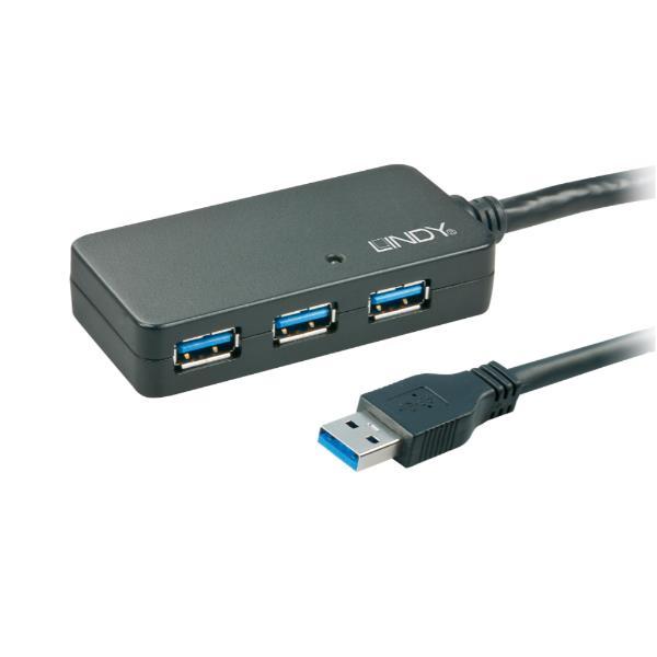 Lindy USB 3.0 Active Extension Pro 4 Port Hub - Hub - 4 x SuperSpeed USB 3.0 - desktop
