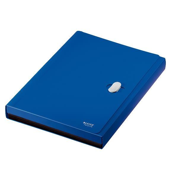 Leitz Recycle - Fascicolo espandibile - 5 compartimenti - 5 parti - prestampato: 1-5 - per A4 - capacità 250 fogli - con schede - blu