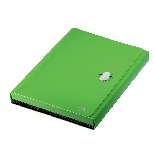 Leitz Recycle - Fascicolo espandibile - 5 compartimenti - 5 parti - prestampato: 1-5 - per A4 - capacità 250 fogli - con schede - verde
