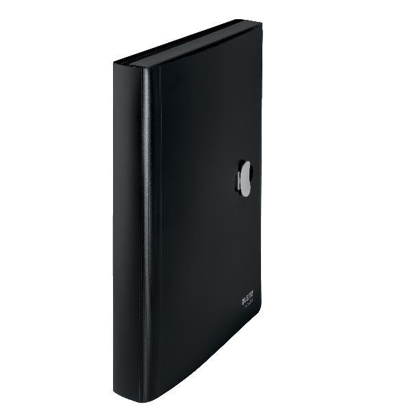 Leitz Re:cycle - Fascicolo espandibile - 5 compartimenti - 5 parti - prestampato: 1-5 - per A4 - capacità 250 fogli - con schede - nero
