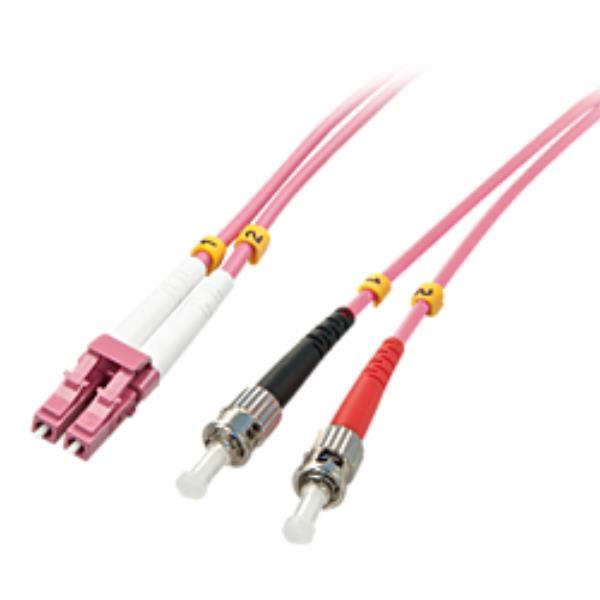 Lindy - Cavo patch - ST multi-mode (M) a LC multi-mode (M) - 5 m - fibra ottica - duplex - 50 / 125 micron - OM4 - senza alogeni - viola