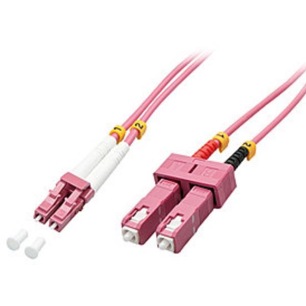 Lindy - Cavo patch - SC multi-mode (M) a LC multi-mode (M) - 5 m - fibra ottica - duplex - 50 / 125 micron - OM4 - senza alogeni - viola