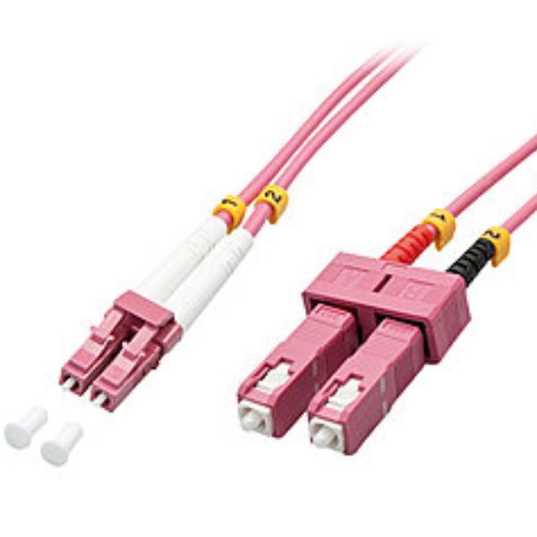Lindy - Cavo patch - SC multi-mode (M) a LC multi-mode (M) - 10 m - fibra ottica - duplex - 50 / 125 micron - OM4 - senza alogeni - viola