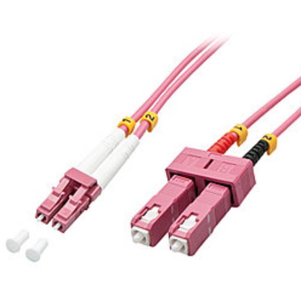 Lindy - Cavo patch - SC multi-mode (M) a LC multi-mode (M) - 15 m - fibra ottica - duplex - 50 / 125 micron - OM4 - senza alogeni - viola