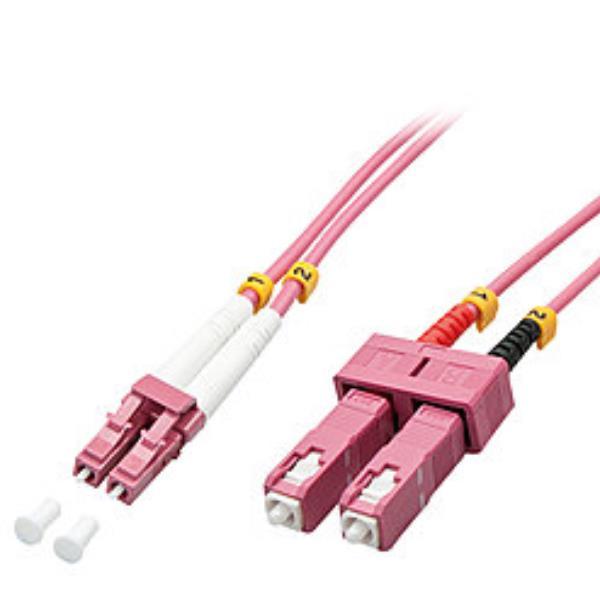 Lindy - Cavo patch - SC multi-mode (M) a LC multi-mode (M) - 20 m - fibra ottica - duplex - 50 / 125 micron - OM4 - senza alogeni - viola