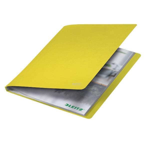 Leitz Recycle - Porta listini - 20 compartimenti - 40 viste - larghezza dorsale 16 mm - per A4 - capacità 40 fogli - giallo