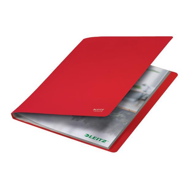 Leitz - Porta listini - 20 compartimenti - 40 viste - larghezza dorsale 13 mm - per A4 - rosso