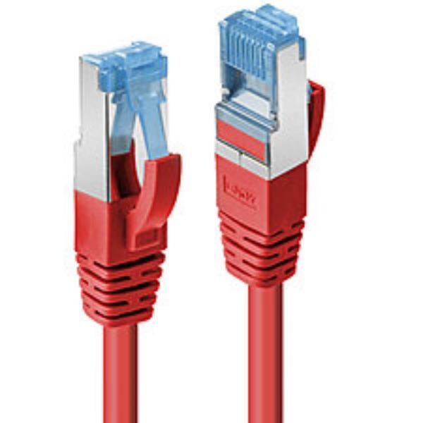 Lindy - Cavo patch - RJ-45 (M) a RJ-45 (M) - 50 cm - SFTP, PiMF - CAT 6a - senza alogeni, stampato, antiaggrovigliamento - rosso