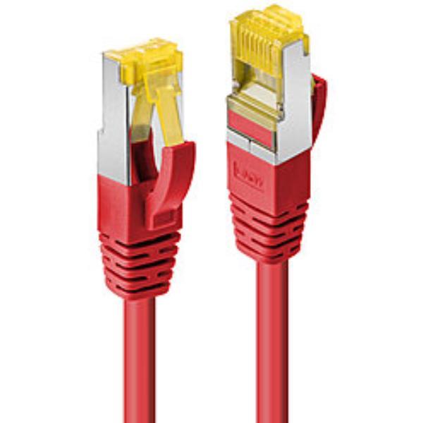 Lindy - Cavo patch - RJ-45 (M) a RJ-45 (M) - 3 m - SFTP - CAT 7 (cavo) / CAT 6a (connettori) - senza alogeni, stampato - rosso