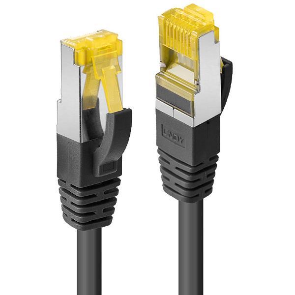 Lindy - Cavo patch - RJ-45 (M) a RJ-45 (M) - 10 m - SFTP - CAT 7 (cavo) / CAT 6a (connettori) - senza alogeni, stampato - nero