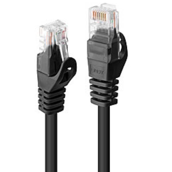 Lindy Basic - Cavo patch - RJ-45 (M) a RJ-45 (M) - 30 cm - UTP - CAT 6 - stampato, antiaggrovigliamento - nero