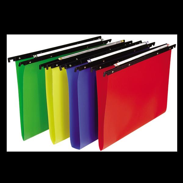 BERTESI CARTESIO PP CARTELLE SOSPESE PER CASSETTO IN PP INTERASSE 330MM FONDO A V COL.ASSORTITI CONF 25 PZ.