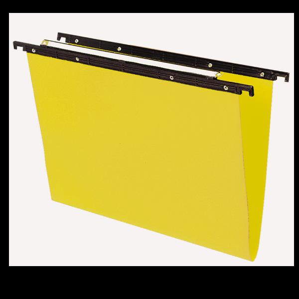 Bertesi Cartesio PP 500 - Cartella sospesa - V-Base - con schede - giallo (pacchetto di 25)