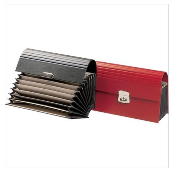 Fraschini - Fascicolo espandibile - 12 compartimenti - 12 parti - prestampato: Jan-Dec - per 280 x 130 mm - rosso