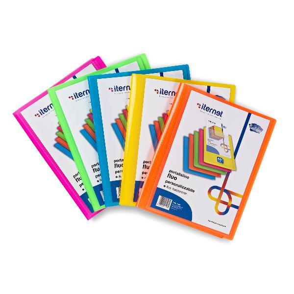 PLASTIDEA FLUO PORTALISTINO IN PP 320X240 mm 20 BUSTE COLORI ASSORTITI