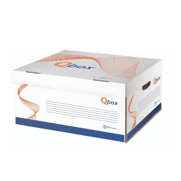 Bertesi Qbox - Scatola per archiviazione - per Legal/A4 - bianco (pacchetto di 5)