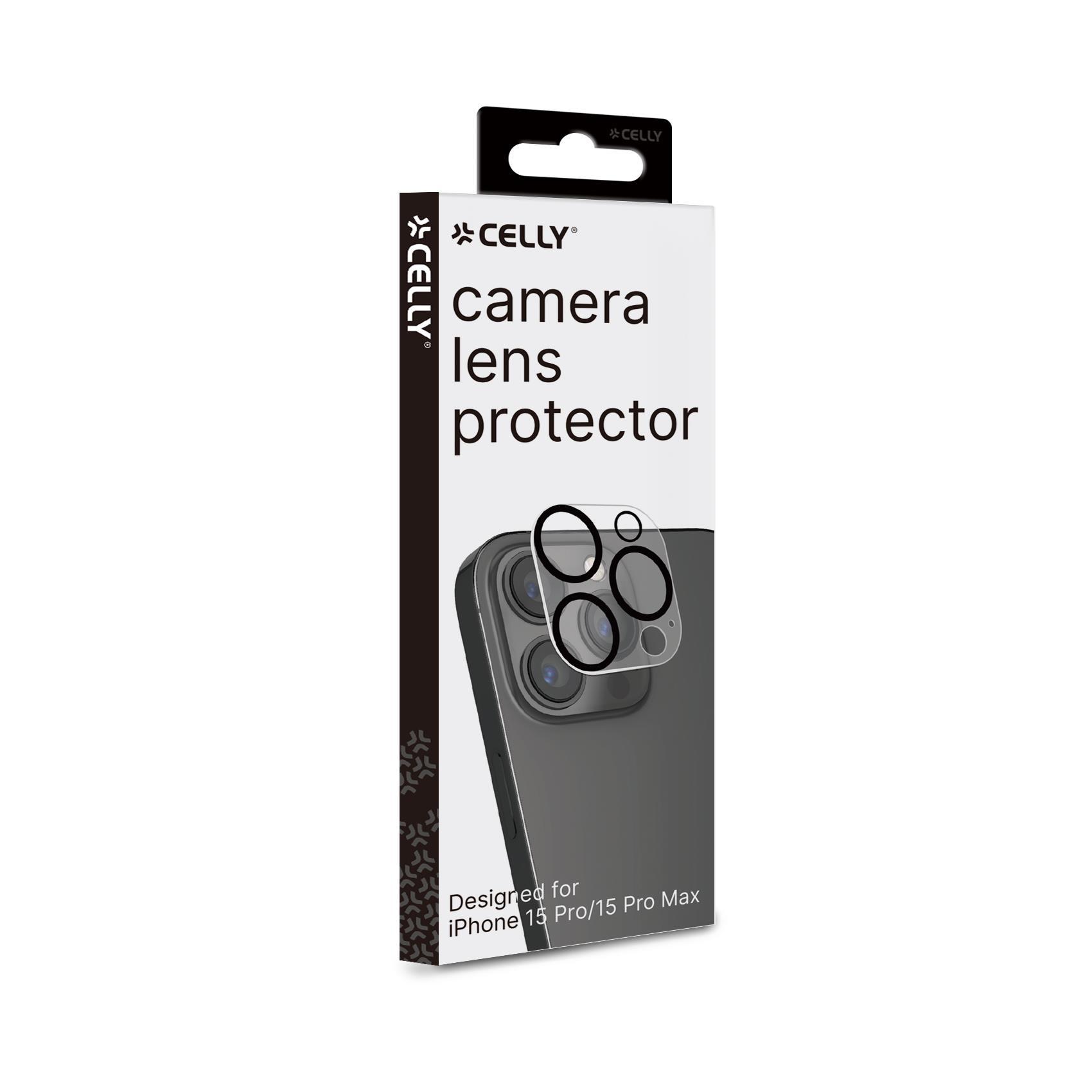 Celly Cameralens - Protezione obiettivo per telefono cellulare - per Apple iPhone 15 Pro, 15 Pro Max
