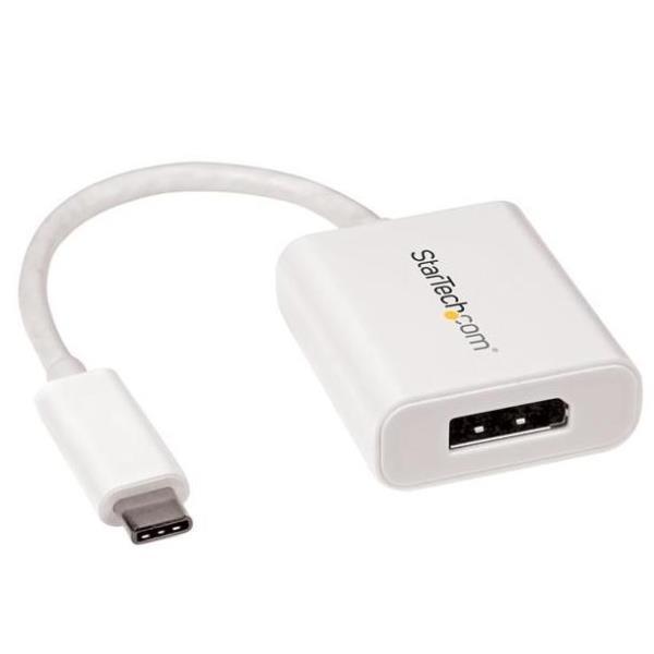 StarTech.com Adattatore video USB-C a DisplayPort - Convertitore USB Tipo-C a DP - 4k 60hz - Bianco - Adattatore video esterno - USB-C - DisplayPort - bianco