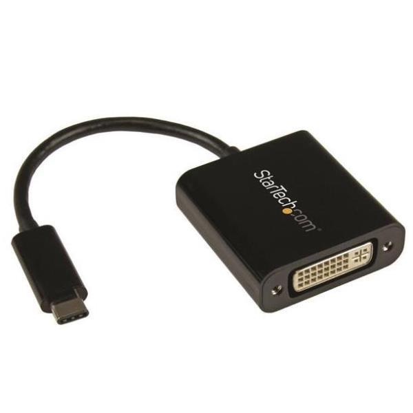 StarTech.com USB C to DVI Adapter - Black - 1920x1200 - USB Type C Video Converter for Your DVI D Display / Monitor / Projector (CDP2DVI) - Adattatore video / USB - USB-C (M) a DVI-I (F) - Thunderbolt 3 - Supporto 1920 x 1200 (WUXGA) - nero - per P/N: BND