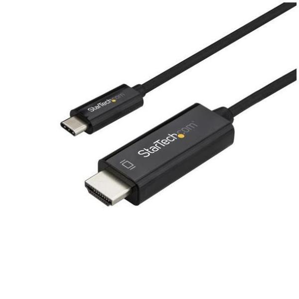 StarTech.com Cavo USB C a HDMI da 1m - Cavo Adattatore USB tipo C a HDMI 2.0 4K 60Hz - Compatibile con Thunderbolt 3 - Per monitor/display HDMI - DP 1.2 Alt Mode HBR2 - Nero (CDP2HD1MBNL) - Cavo adattatore - 24 pin USB-C maschio a HDMI maschio - 1 m - ner