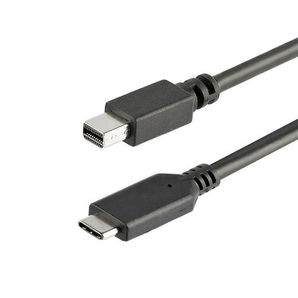 StarTech.com 1m / 3.3ft USB-C to Mini DisplayPort Cable - 4K 60Hz - Black - USB 3.1 Type C to mDP Adapter (CDP2MDPMM1MB) - Cavo DisplayPort - 24 pin USB-C (M) a Mini DisplayPort (M) - USB 3.1 / Thunderbolt 3 / DisplayPort 1.2 - 1 m - supporta 4K 60 Hz (38