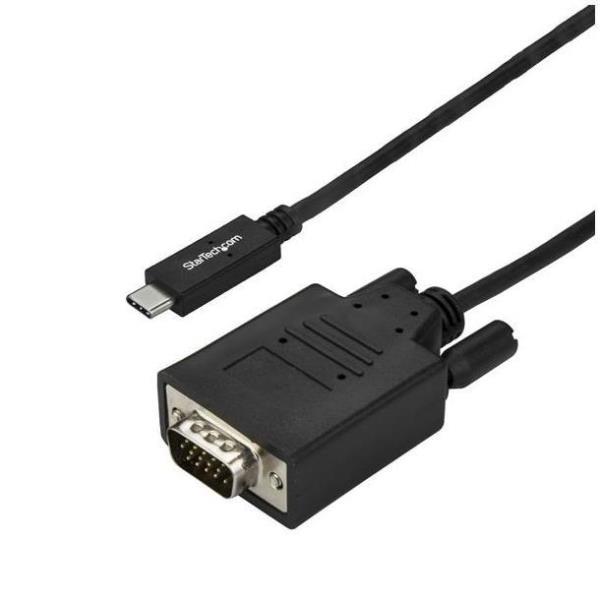 StarTech.com Cavo USB C a VGA 3m - Cavo adattatore USB tipo C a VGA 1920x1200/1080p - Compatibile con Thunderbolt 3 - Per monitor/proiettore VGA - DP Alt Mode HBR2 - Nero (CDP2VGA3MBNL) - Adattatore video esterno - RTD2166 / RTS5404 - USB-C - VGA - nero -