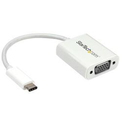 StarTech.com Adattatore USB-C a VGA - Convertitore Video USB 3.1 type-C a VGA - 1080p - Bianco - Adattatore USB/VGA - USB-C (M) a HD-15 (VGA) (F) - USB 3.1 Gen 1 / Thunderbolt 3 - 17.5 m - alimentazione USB, Supporto 1920 x 1200 (WUXGA) - bianco - per P/N